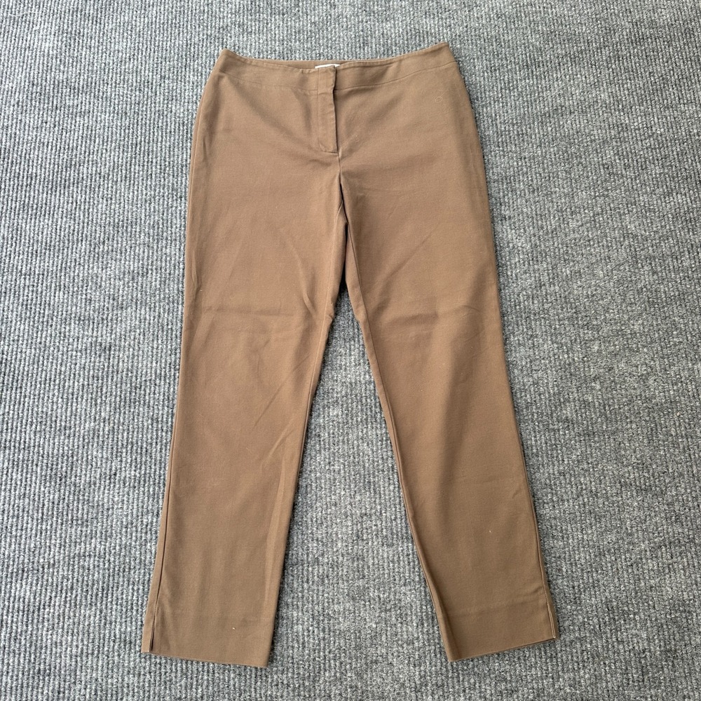 Chicos Dress Pants Womens Size 0.5 Brown Casual Mid Rise Flat Front